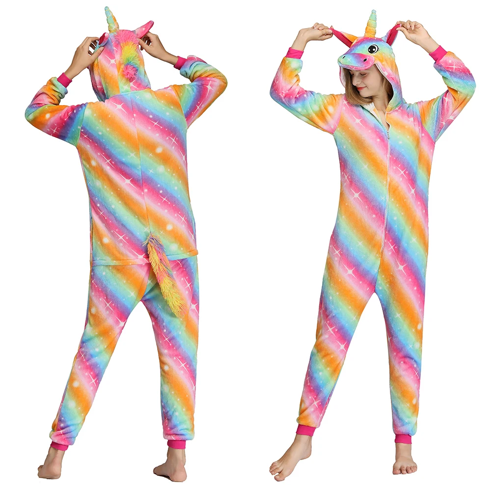 

Unicorn Onesie Pyjama Sleepwear Unisex Adult Winter Cosplay Costume Overall Suit