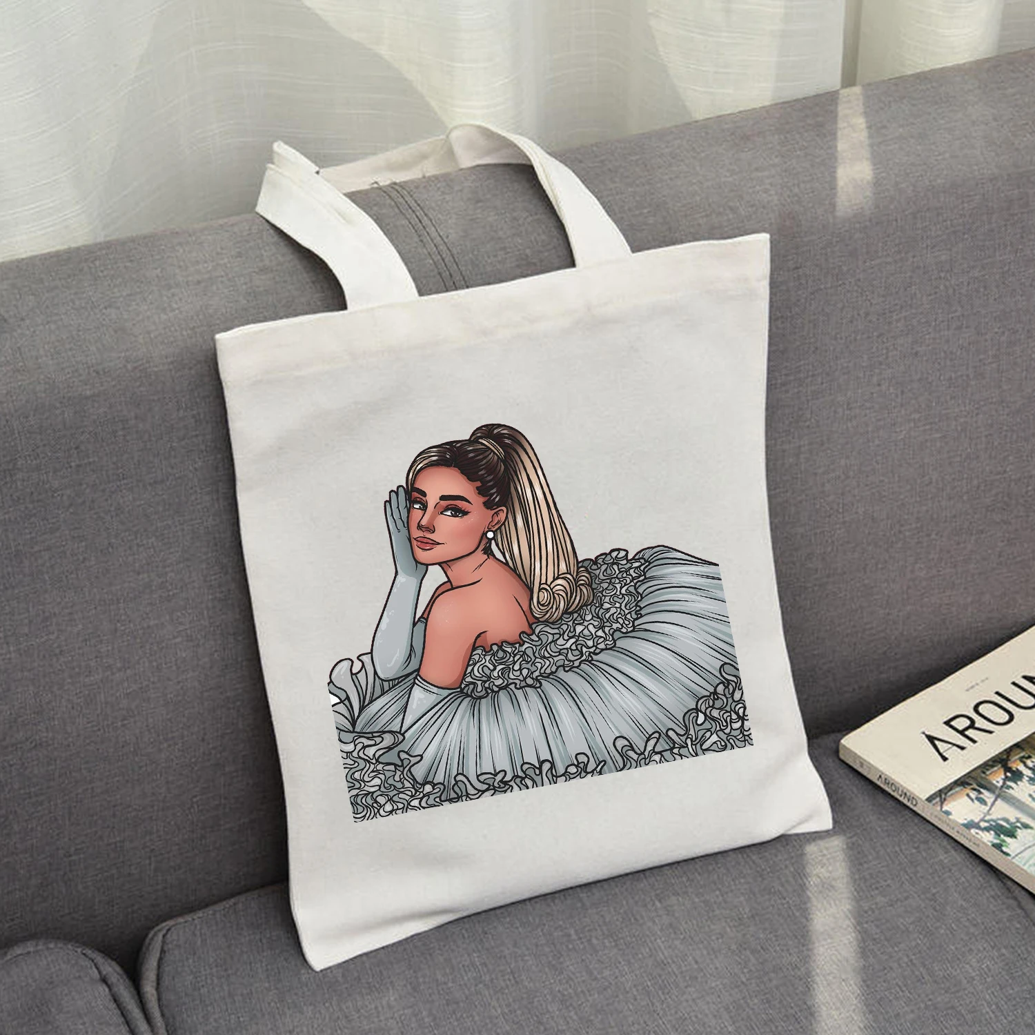 

Women Canvas Bags African Art African Girl Print Shopping Bag Foldable Shopping Bags for Women Eco Bag Reusable Cotton Bags