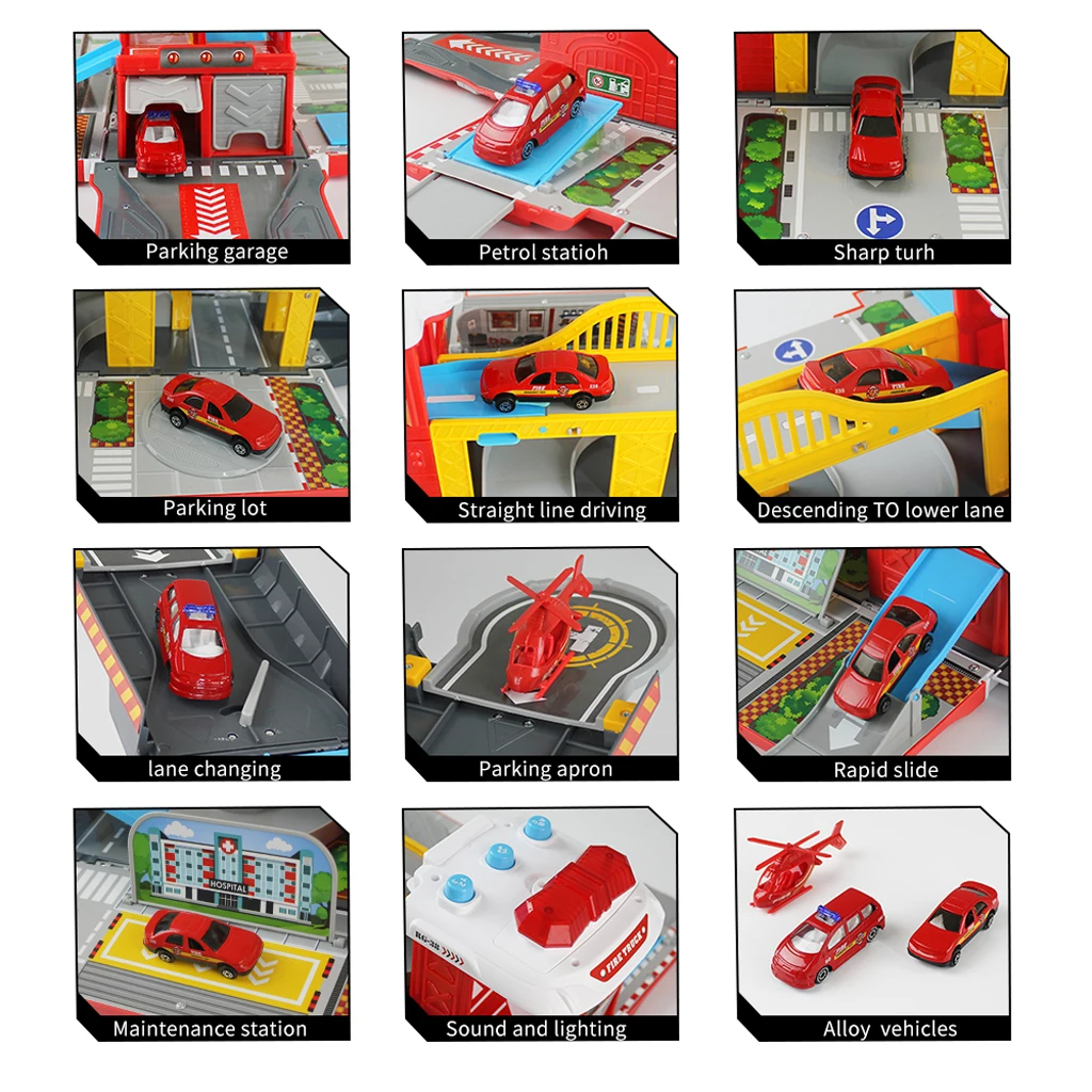 

Fire Truck To Parking Lot Vehicles Playet Electronic Educational Toy Gifts