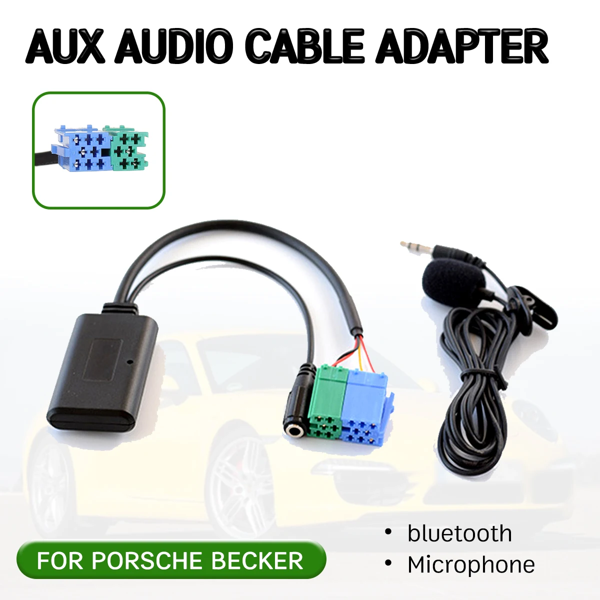 

Кабель-переходник Aux с микрофоном для приемника bluetooth, для Porsche Becker, Mexico Traffic Pro, DTM, для беспроводного аудиоинтерфейса