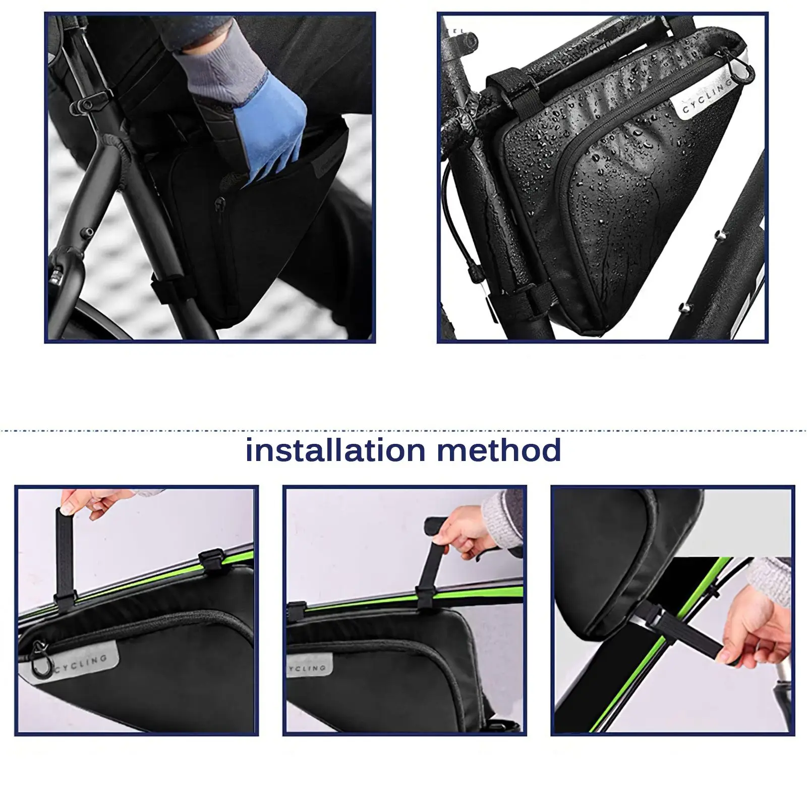 

Bike Bicycle Cycling Bag Waterproof Triangle Bicycle Bags Front Tube Frame Bag Mountain Bike Pouch Frame Holder Saddle Bag