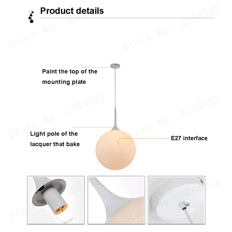 BQDBQBL светодиодный молочно белый стеклянный подвесной светильник лампа с