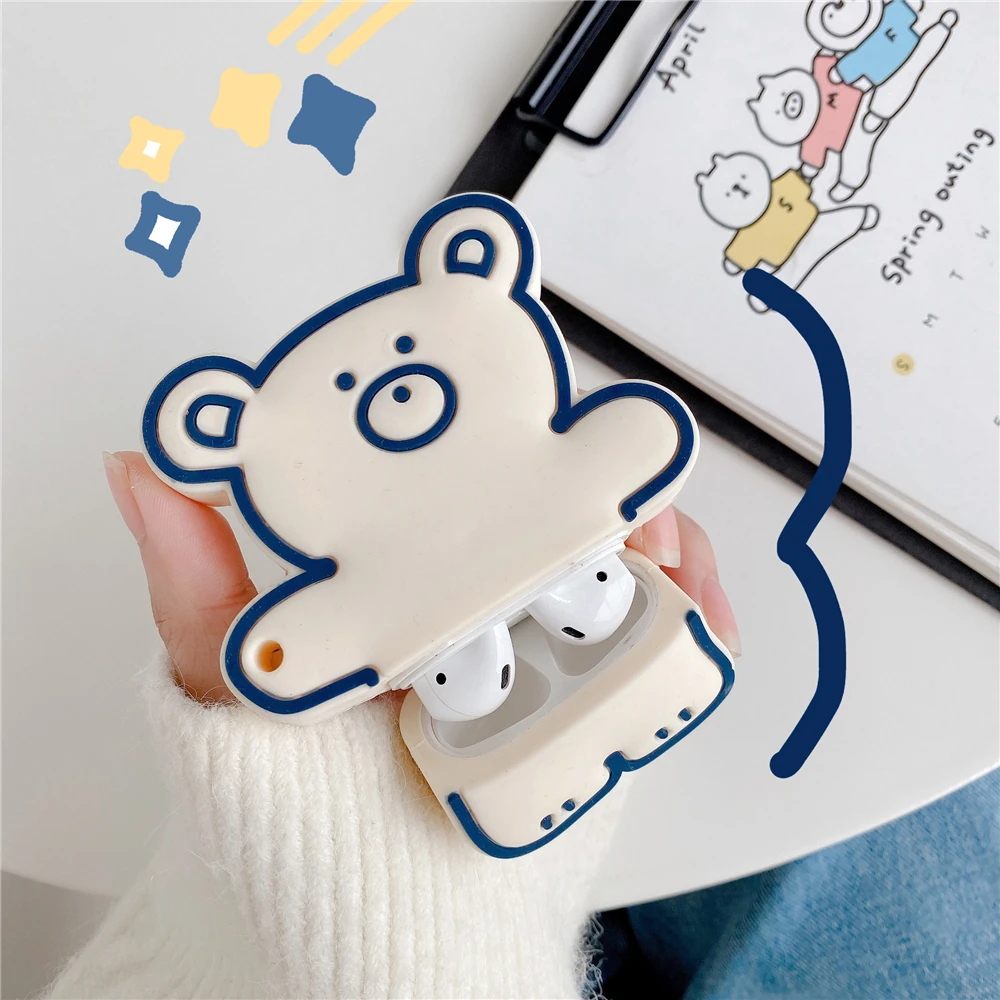 Чехол для наушников Airpods 1/2 силиконовый чехол куклы медведя аниме мягкий Apple Air Pods