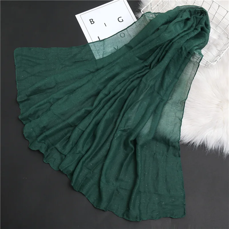 Однотонный шарф универсальная шаль тонкий хлопковый и льняной головной платок