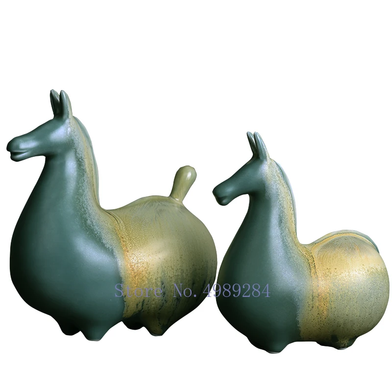 Креативный китайский Ретро Керамика ручной работы абстрактная лошадь ремесла