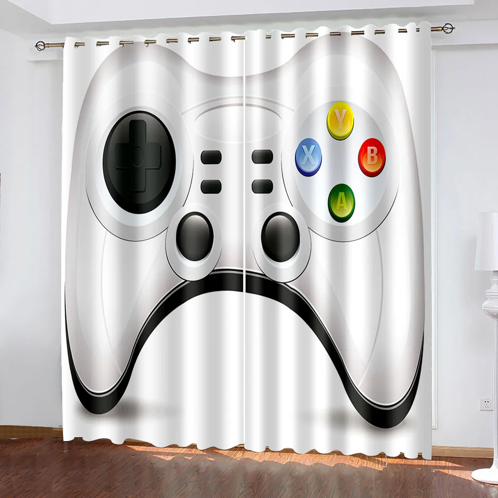 

3D Gamepad High-definition Printing Blackout Living Room Curtains Home Decoration Bedroom Curtains Left and Right Double Opening