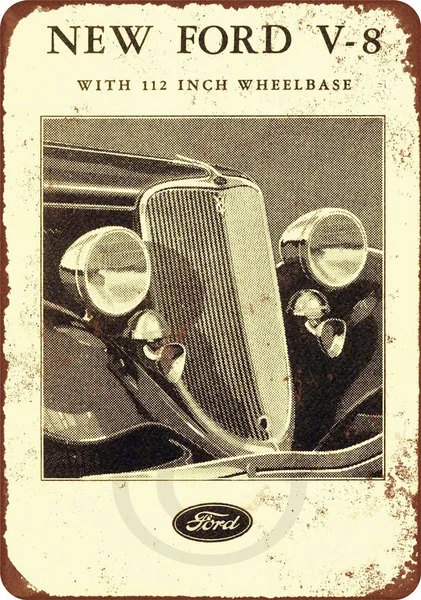 1933 Ford V-8 винтажная репродукция металлический знак 8x12 | Дом и сад