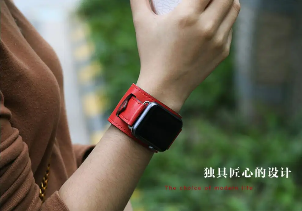 Ремешок из натуральной кожи для Apple Watch Band 45 41 4/3 Series SE 76/5/44/42 кожаный звеньевой