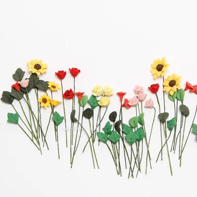 3D стерео глина Моделирование цветок микро модель небольшой магнит на