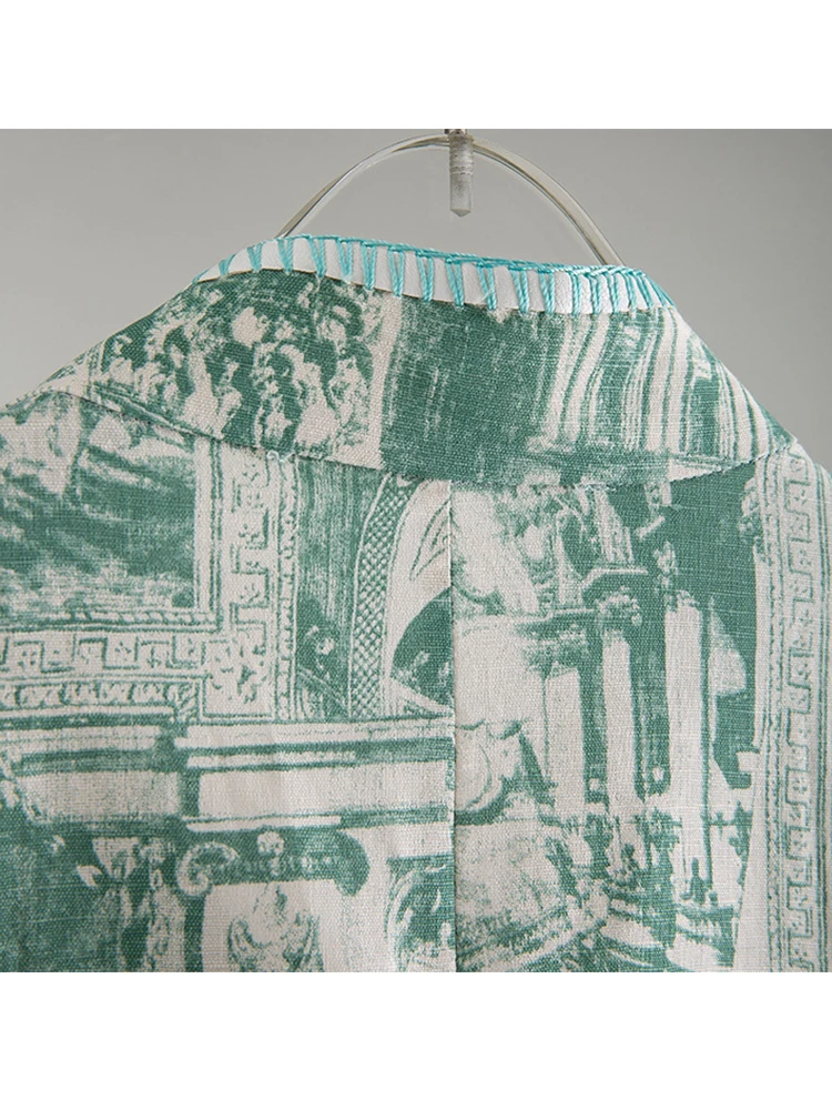 

Big brand heavy craft Retro linen 3D printing Ladies Fashion Loose Pullover 2020New Ladies Autumn Irregular All-match Top shirt