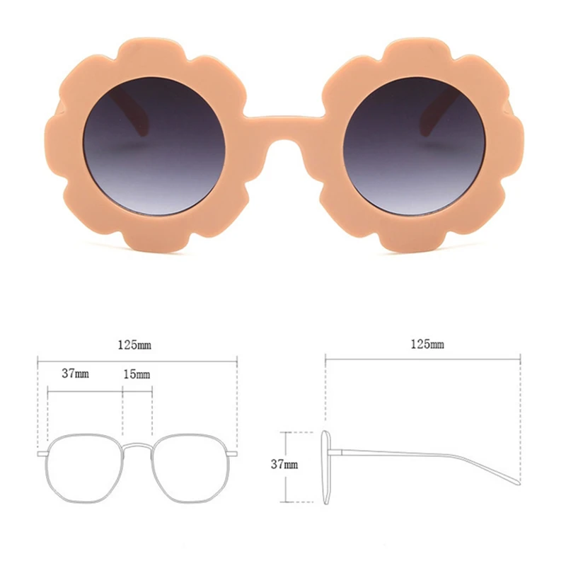 RBRARE Pink Sun Flower Child Sunglasses Candy Color Cute Round Wild Concave Shape Personality Baby Anti-UV Street Beat Glasses | Аксессуары