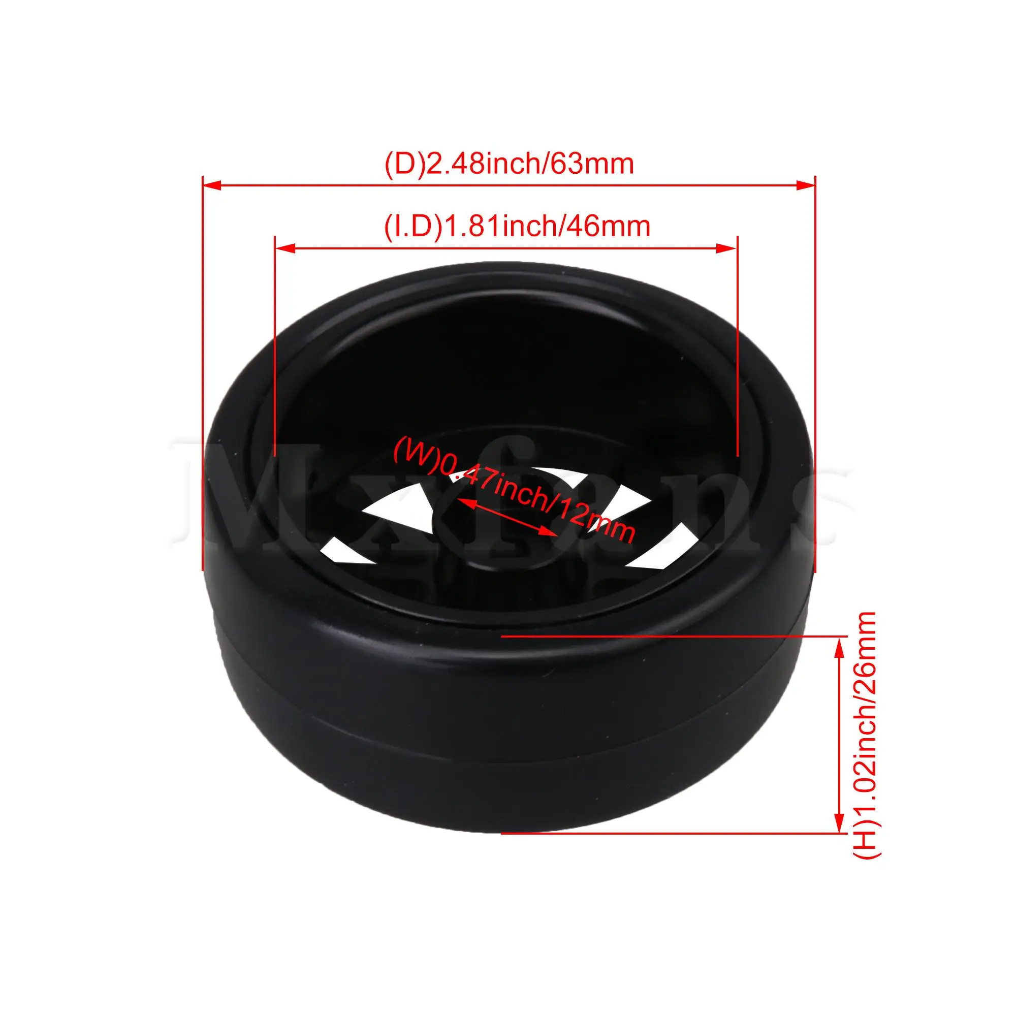 

Mxfans 4Pcs RC 1:10 Plastic Tire Black Wheel Rim Replacement for WPL D12-033