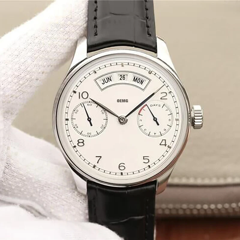 

Men's Watch Automatic Mechanical Watch OEMG IW503501 44mm Leather Strap White Dial Top Quality 1:1 AAA Replica Watch For Men