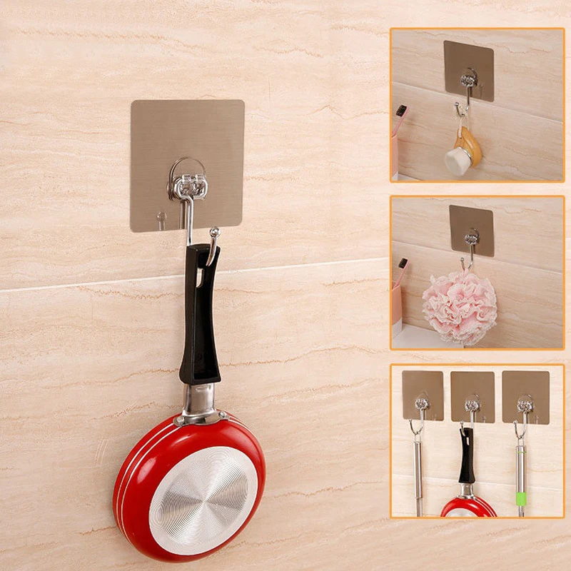 Большая Вешалка крючок из нержавеющей стали для кухни металлическая настенная