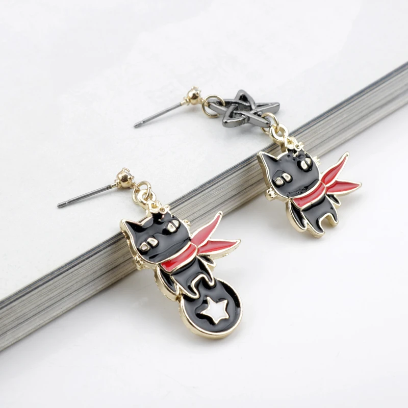 

Animal Pendant Earrings Cute Cat Figure Enamel Women Earring Ear Drop Jewelry Eardrop Accessories Party Gifts For Girls
