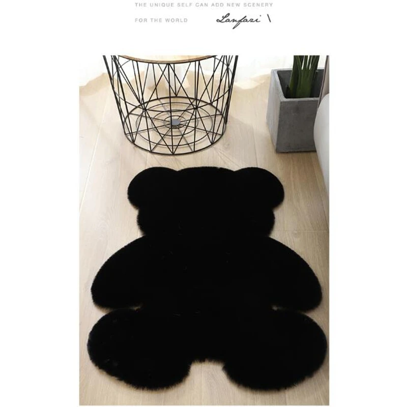 Супермягкий Шелковый коврик с медведем домашний современный ковер для гостиной