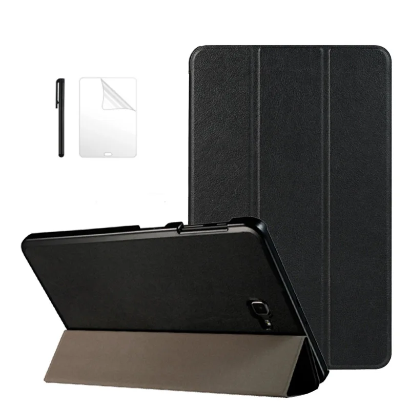 

Тонкий магнитный складной чехол из искусственной кожи для Samsung Galaxy Tab A6 10,1 2016 T585 T580 SM-T580 T580N, Чехол + пленка + ручка