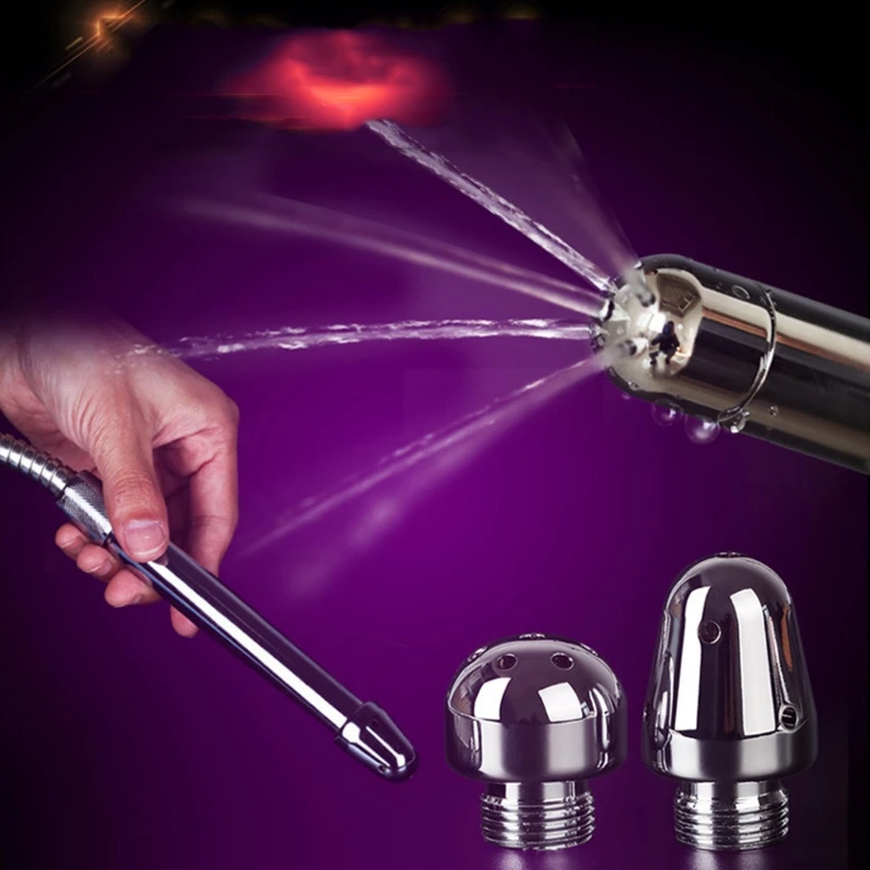 

Elbow 3-head Enema Cleaning Flusher Long Tube Aluminum Alloy Insert Washing Personal Cleaning Tools Bidet Bathroom Facilities