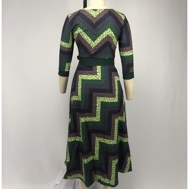 

WEPBEL High Waist Dress Women's Casual Slim Striped Printed Dress Summer Fashion O-Neck Lace-up Half Sleeve Dress