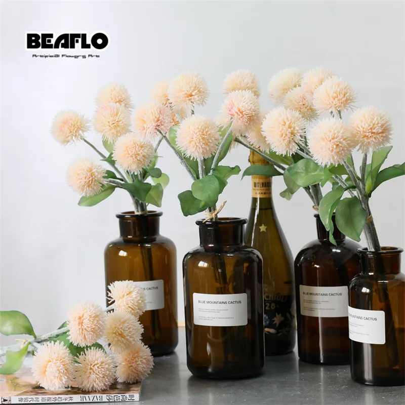 1 Bouquet 6 heads Artificial Flowers Fake Silk flores Balls Wedding Flower DIY Home Garden Decoration fake plants Accessories | Дом и сад