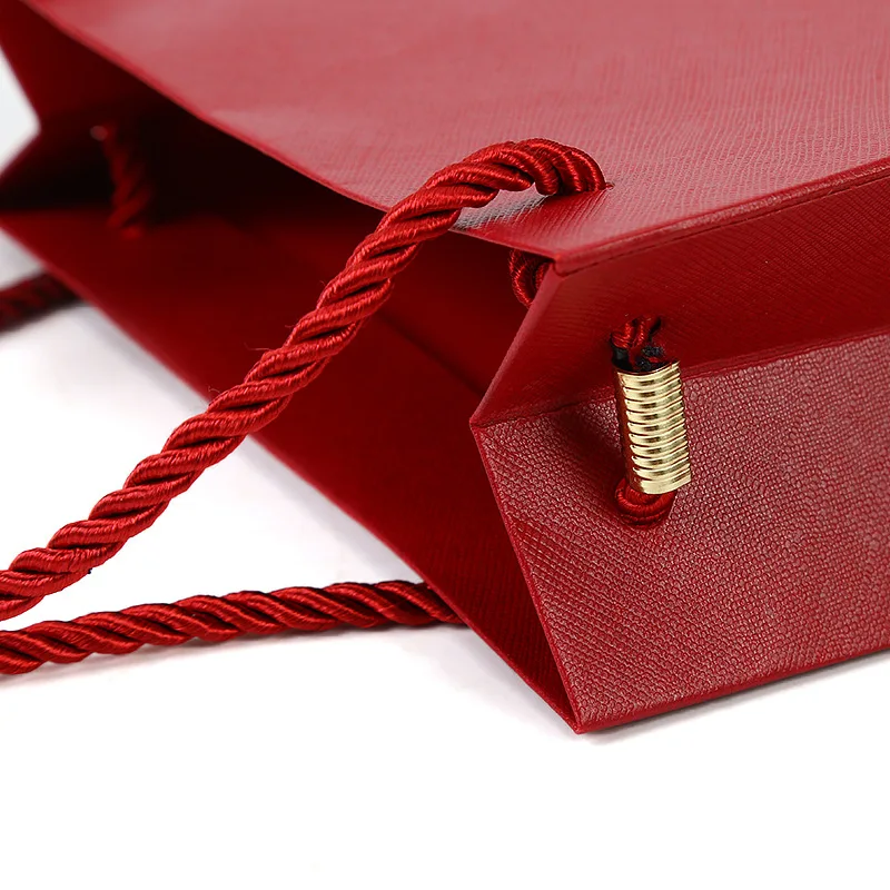 10 pieces of diagonal plaid paper bag jewelry handbag jewelry gift packaging bag iron buckle thread rope bag customization