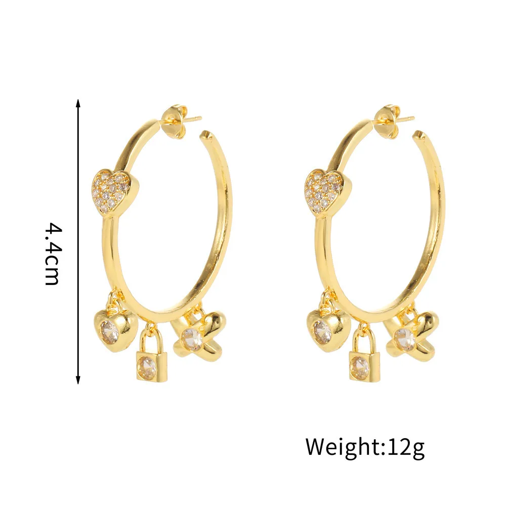 Женские серьги-обручи с фианитами серьги из меди и металла круглой