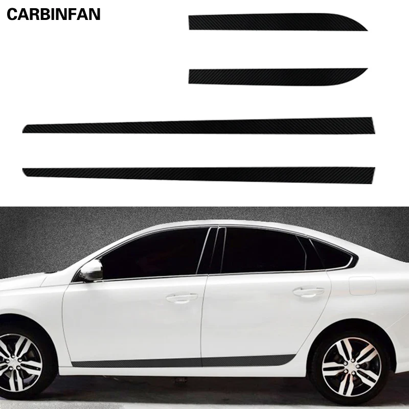 Стайлинг автомобиля наклейка из углеродного волокна на боковую юбку 4 шт./компл.