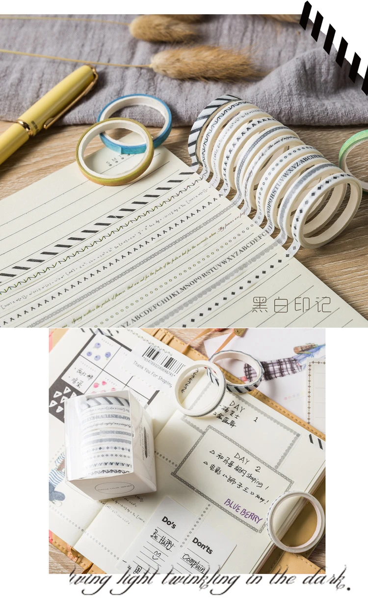10 шт./компл. основные цвета серии очень тонкая васи лента дети diy декоративная клейкая лента канцелярские принадлежности альбом для вырезок наклейки декоративная лента