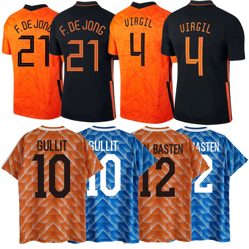 

2020 2021/1988 Retro Van Basten Gullit Holland Nederland Aanpassen Frenkie De Jong Depay De Vrij De Ligt Shirts 20 21 Retro
