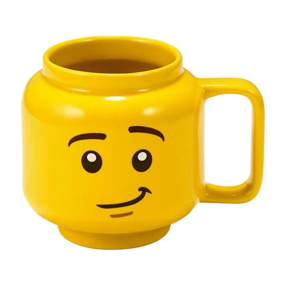 

The new Q version 250mL ceramic cup Lego cup minifigure cute smiley expression cup children cup creative