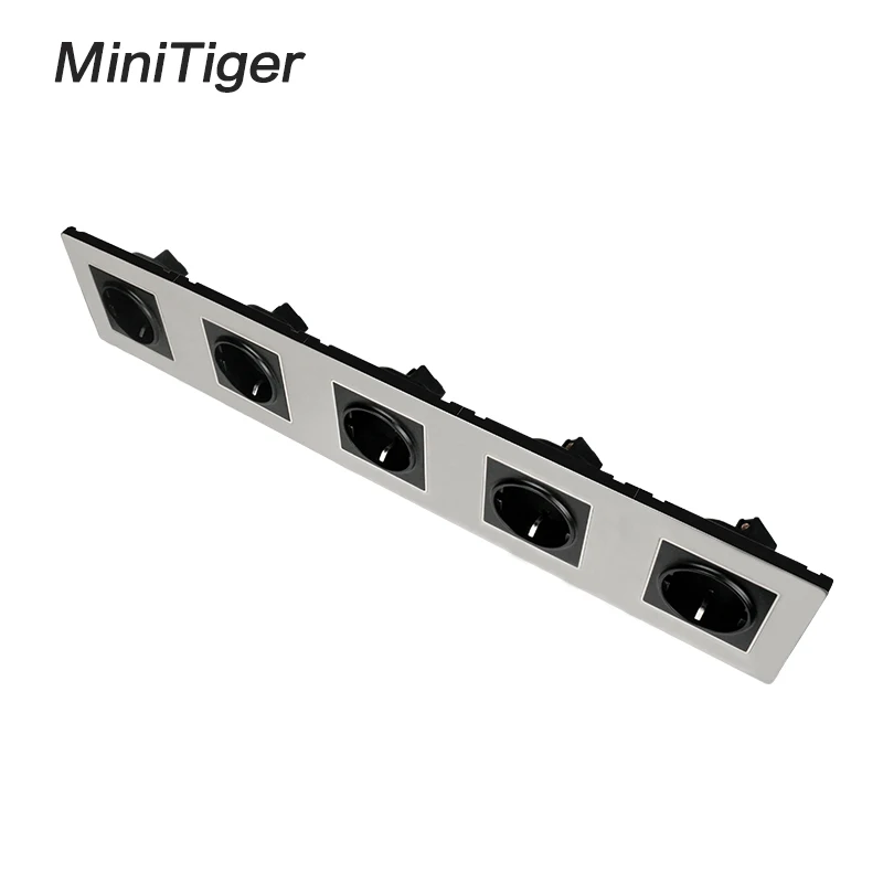 Minitiger панель из нержавеющей стали 5 банд настенная розетка 16А в Европу Россию