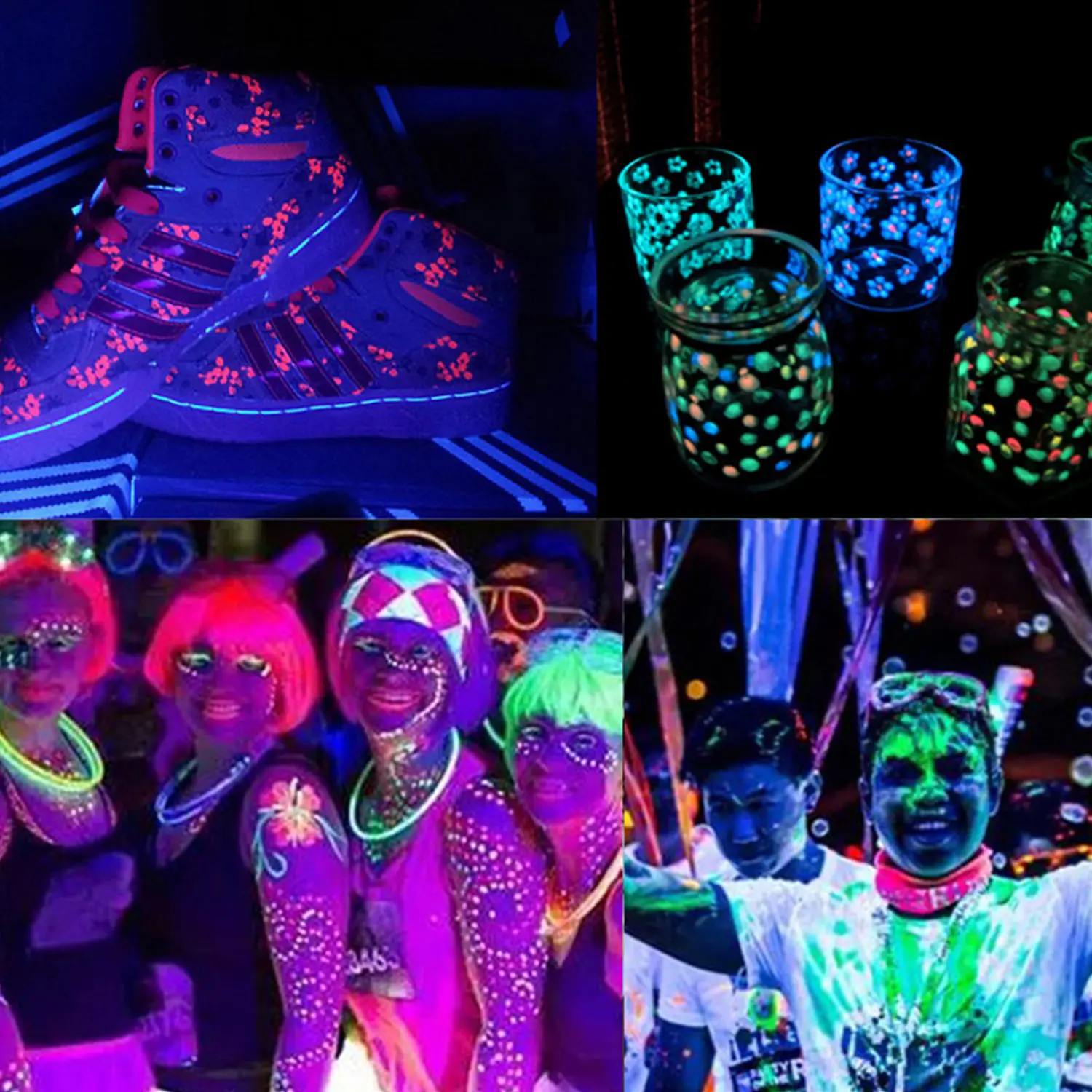 6 шт 25 мл УФ свечение Blacklight реактивной неоновая Люминесцентная Чистка для лица и