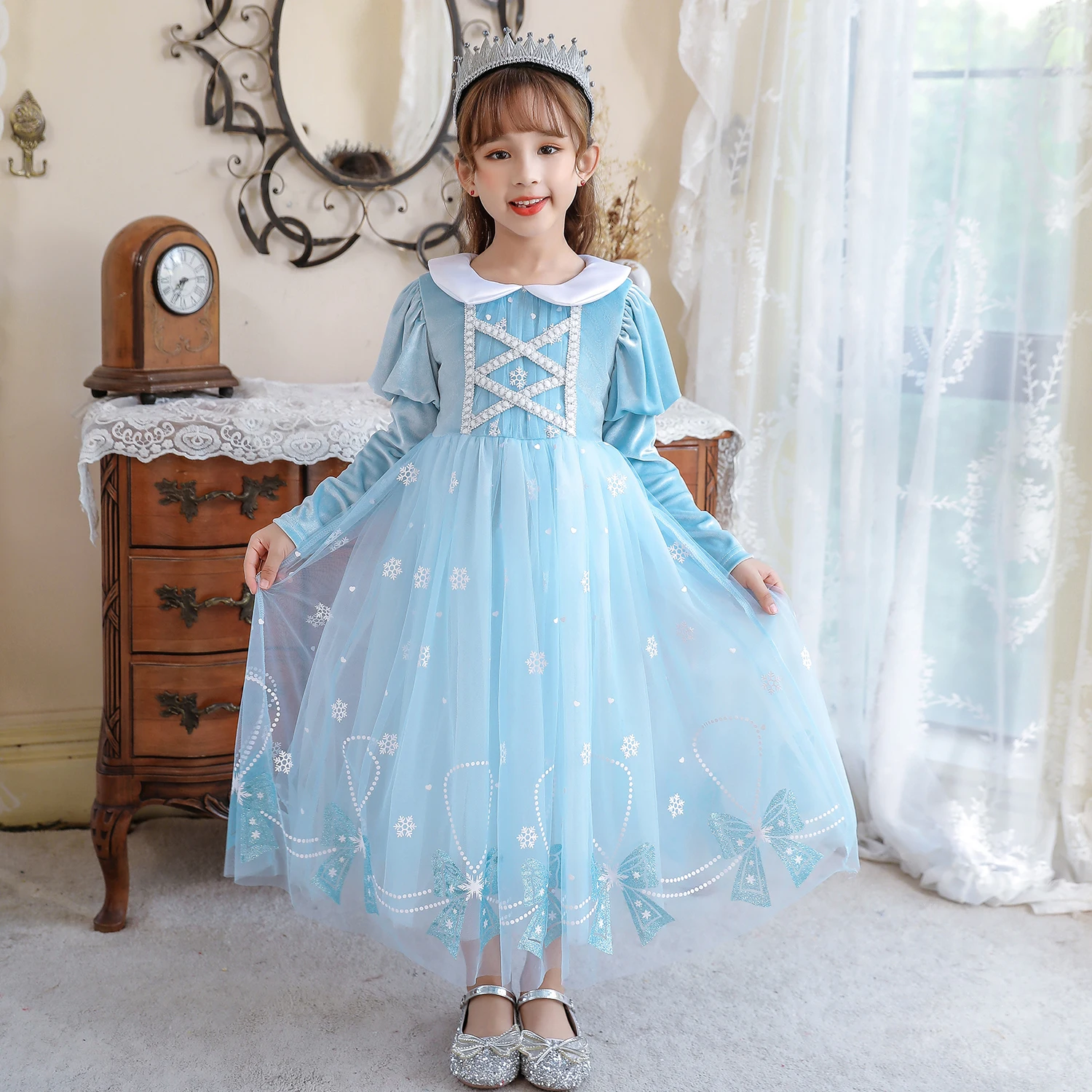

Girl's Dress Princess Dress Autumn Winter Kids Casual Long Sleeve Dress for Girl Party Princess Skirt 2-15 Years
