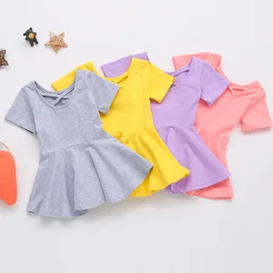 Одежда для младенцев Летнее мини-платье для маленьких девочек детские милые платья с открытой спиной для танцев повседневное хлопковое От 1 до 4 лет принцессы, Новинка