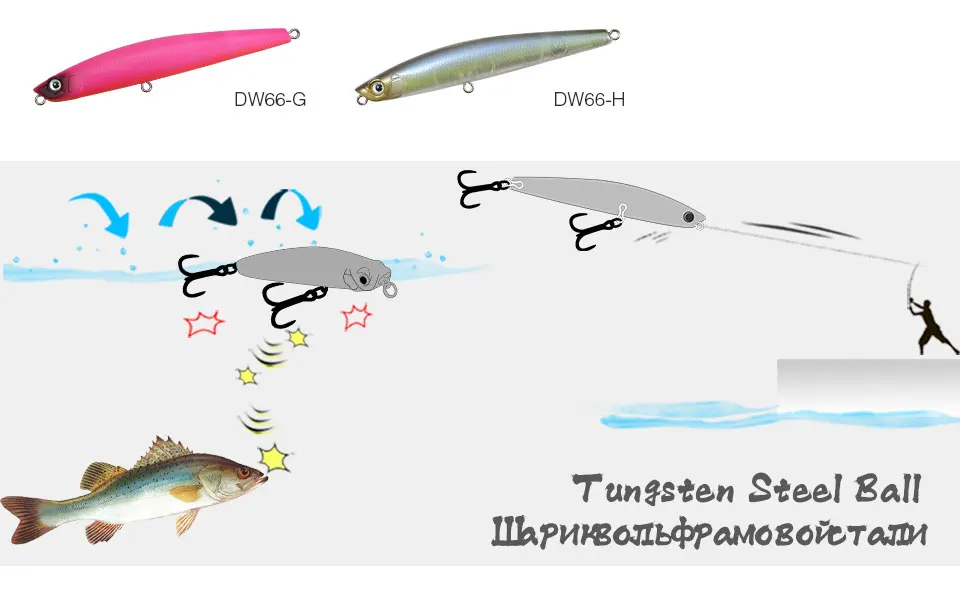 TSURINOYA для рыбалки приманки карандаши, твердая блесна DW66 98 мм 9,2 г плавающий Топ воды бас приманки искусственные жесткие приманки приманка для рыбалки карандаш