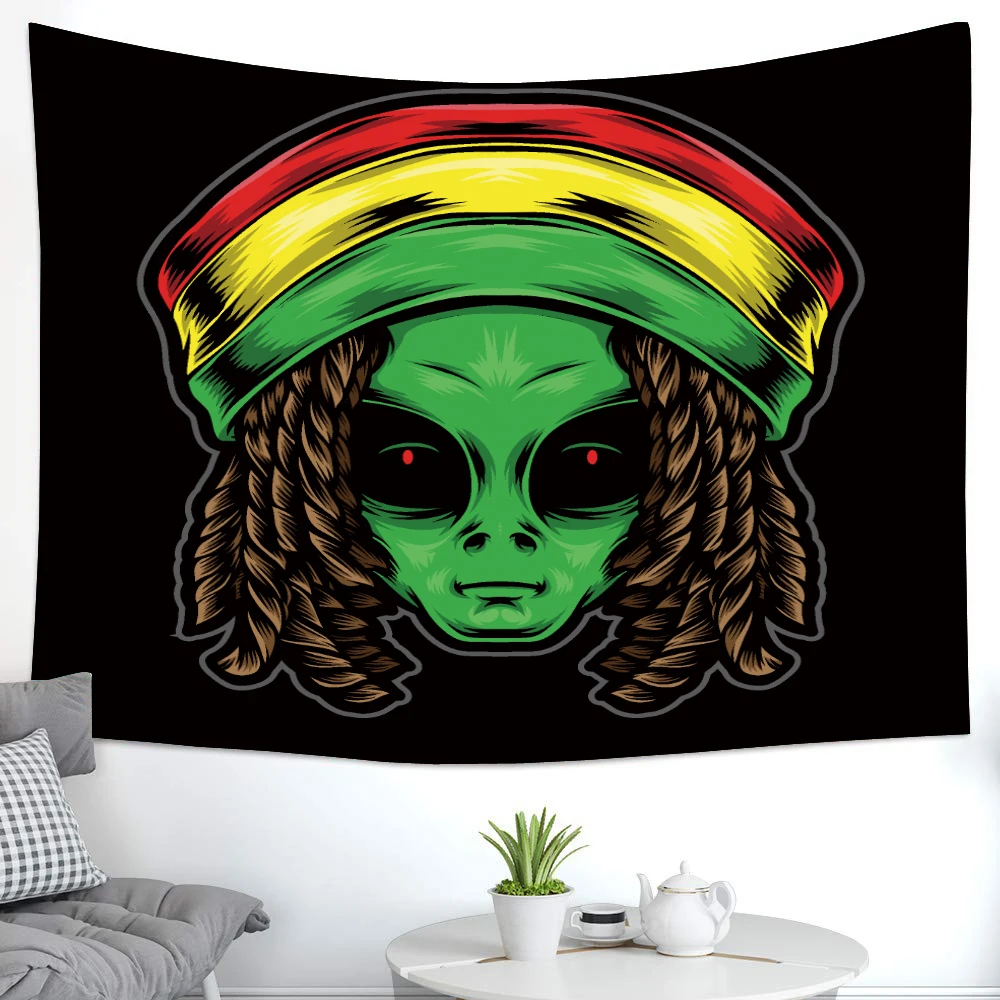 Психоделический гобелен Инопланетянин богемное произведение колдун с принтом