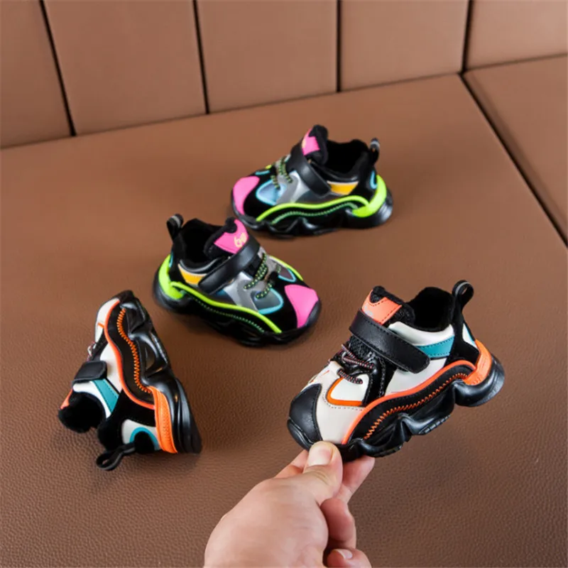 2019 г. Зимняя детская обувь короткие меховые кожаные кроссовки для маленьких