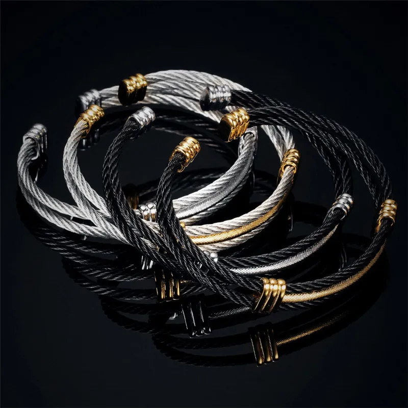 Браслет женский Modyle винтажный из нержавеющей стали в стиле панк трехслойный