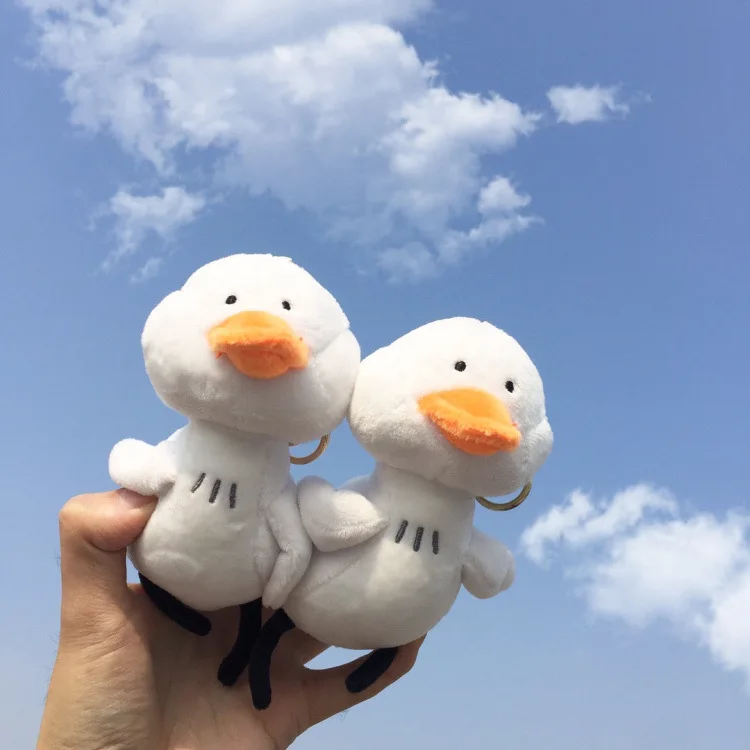 Милые веб-знаменитости брелок Ins маленькая белая утка плюшевый для ключей кулон