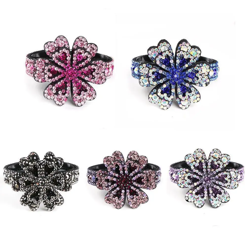 

Fashion Girls Hair Clips Headband Handmade Shining Hair Ponytail Crystal Hairband Bun Hair Women Rhinestone Accessories Cra S4Q1