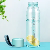 water bottles accompanying cup plastic cup portable simple large capacity water cup sports cup summer botella de agua