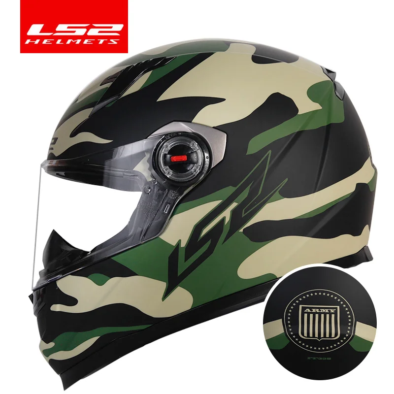 army LS2 Волк Полный уход за кожей лица мото rcycle шлем ls2 ff358 Высокое качество шлем capacete шлем мото ECE утвержден без насоса - Цвет: army