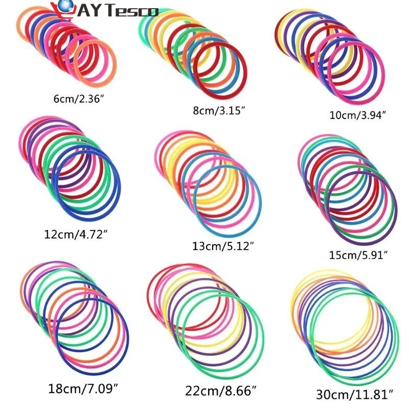 

10 Pcs Plastic Toss Rings Target Throw Carnival Backyard Park Games Kids Intelligence Development Educational Exercise Toy L41D