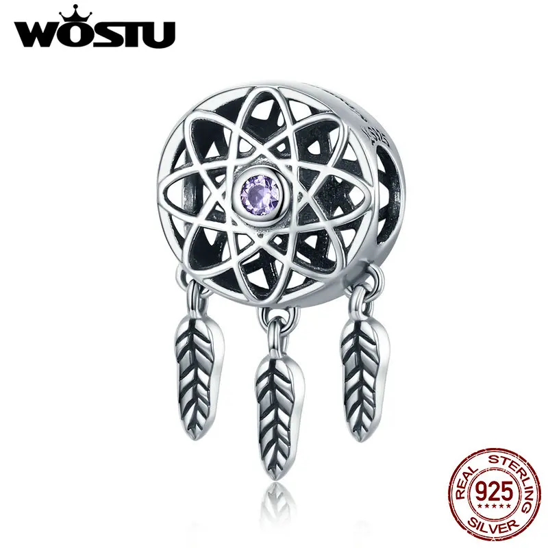 WOSTU, 925 пробы, серебряный, Ловец снов, бусины, шарм, подходит для оригинального браслета, ожерелье, ювелирное изделие, подарок CQC330