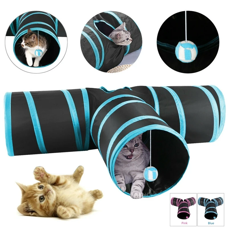 Складной туннель для кошек 3 Way кролик обучающая игрушка домашних животных кошка