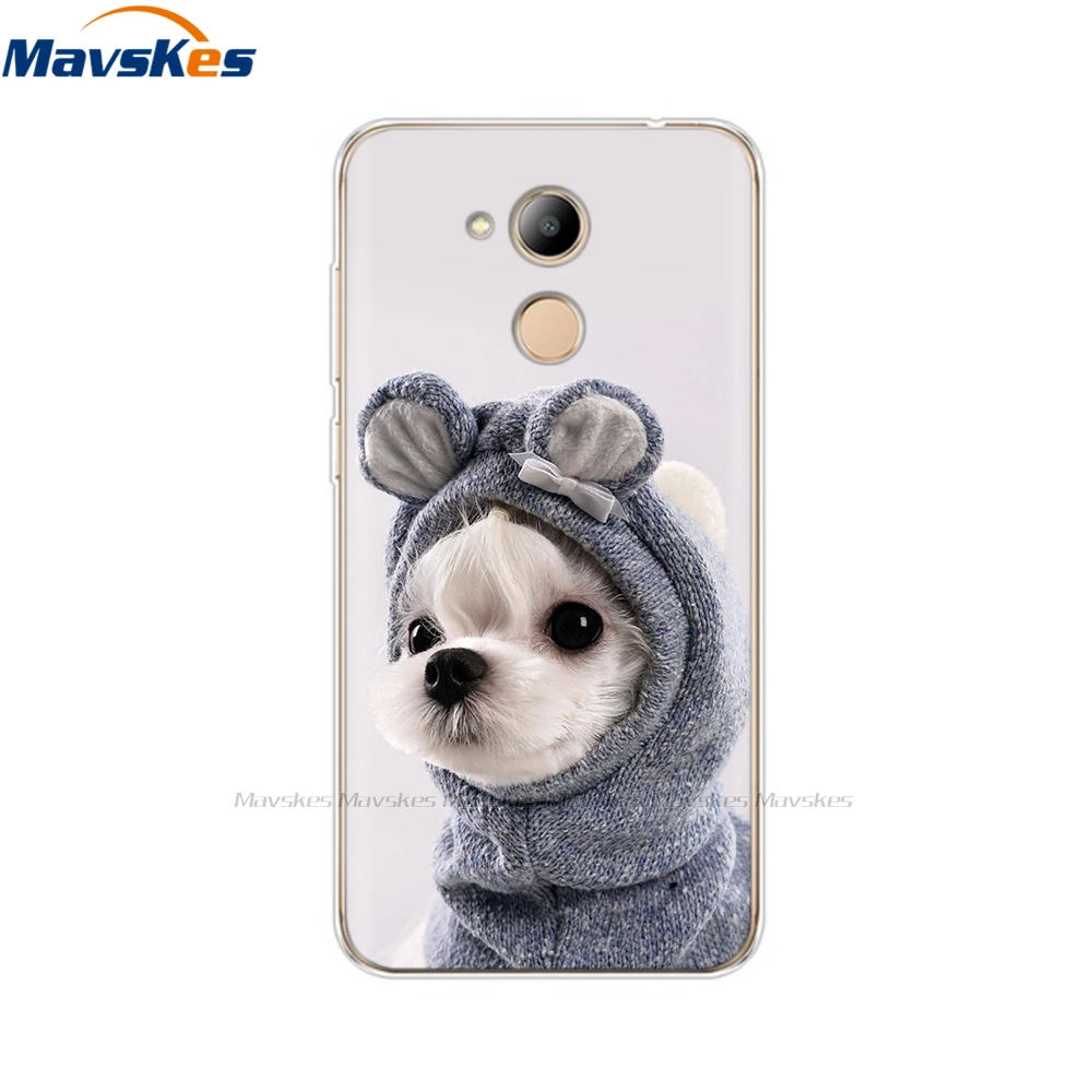 For Huawei Honor 6C Case Silicone Cover Phone Case for Huawei Honor 6C Pro Soft TPU Cover Honor6C Cute Cat Flower Fundas Coque
