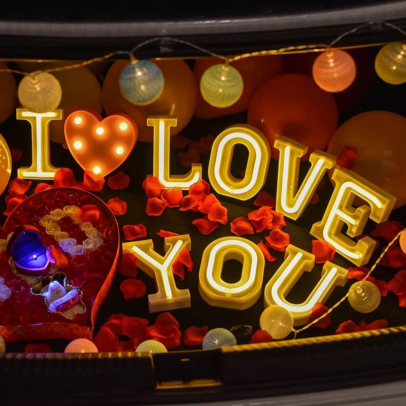 Светодиодный ночник настенный неоновый светильник с буквами и цифрами для