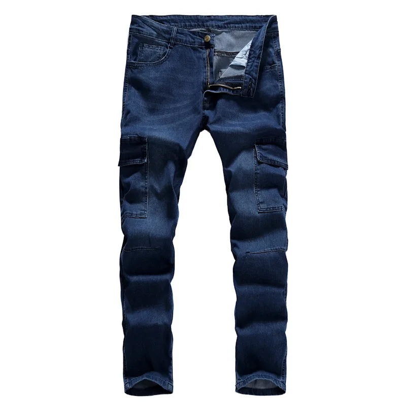 

Pantalones informales con múltiples bolsillos para hombre, Vaqueros ajustados de estilo Hip-hop, para correr al aire libre, mono