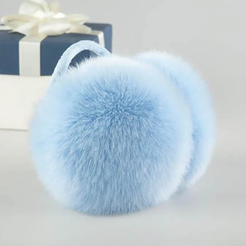 Зимние наушники из искусственного кроличьего меха женские плюшевые унисекс