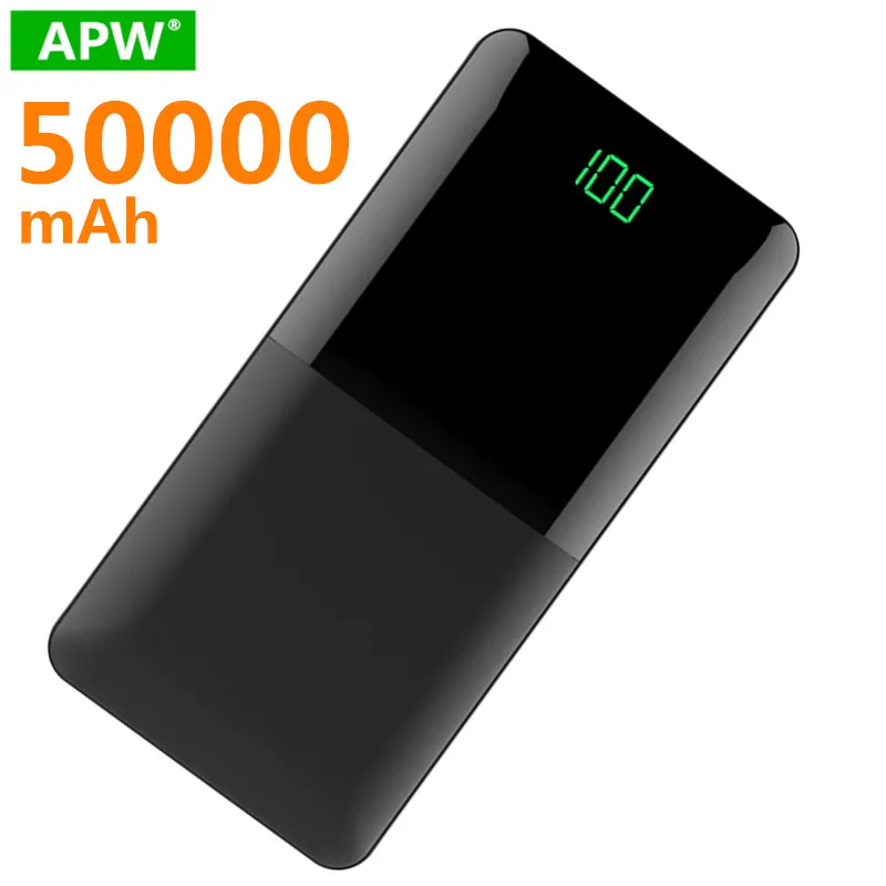 Внешний аккумулятор 50000 мА/ч двойной USB светодиодный светильник 10000 внешний